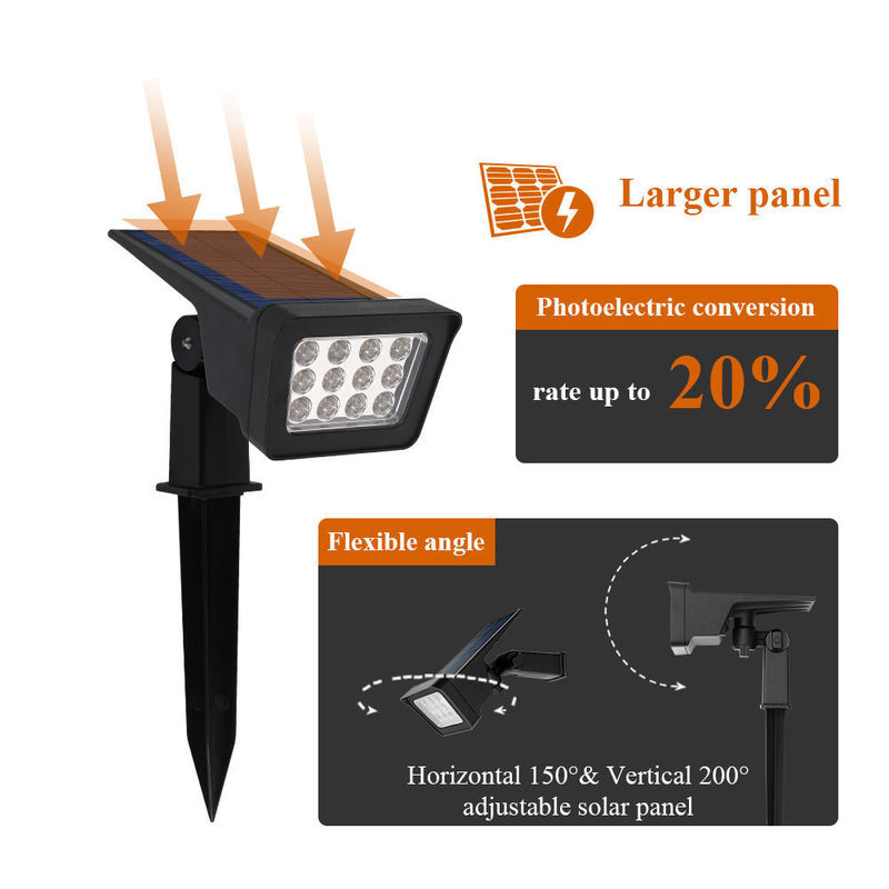 IP65 방수 야외 LED 풍경 조절 태양광 조명 정원에 대한 스포트라이트