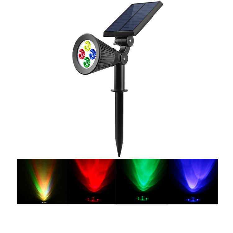 IP44 등급 태양광 벽에 장착 된 RGB 색상 변경 풍경 조명 200 루멘 업그레이드