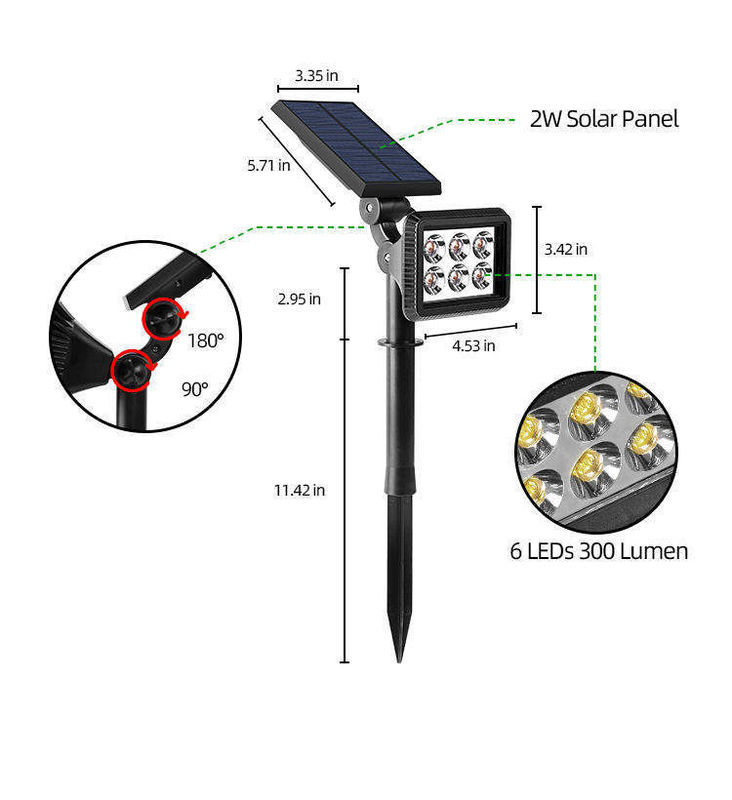 야외 태양 정원 조명 경관 LED 잔디 램프 및 조절 수질 IP65
