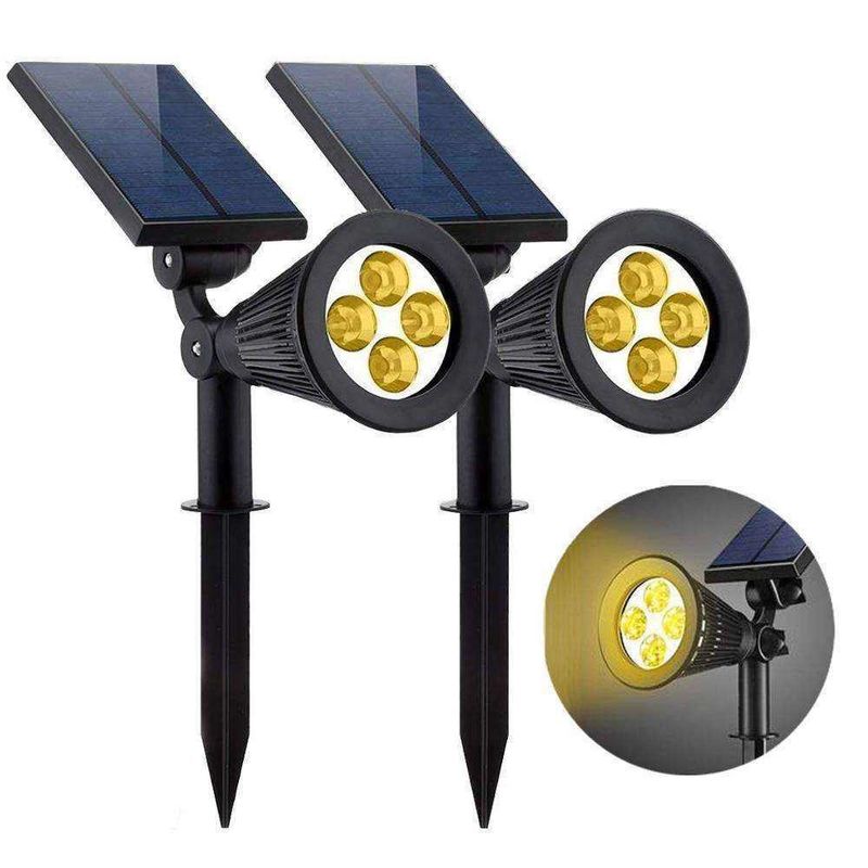 2 IN 1 태양 정원 점광 RGB 색상 변경 LED 야외 잔디 전원 공급 태양