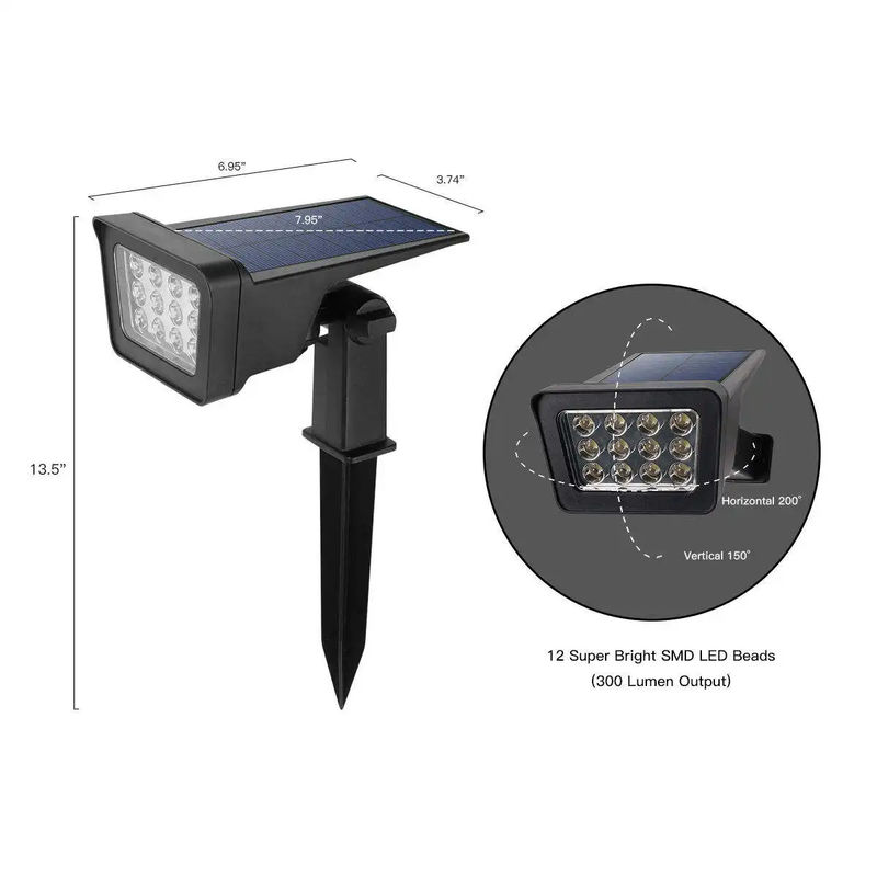 지원 디머 100lm / w 램프 빛 효율 LED 태양 정원 벽 및 바닥 빛