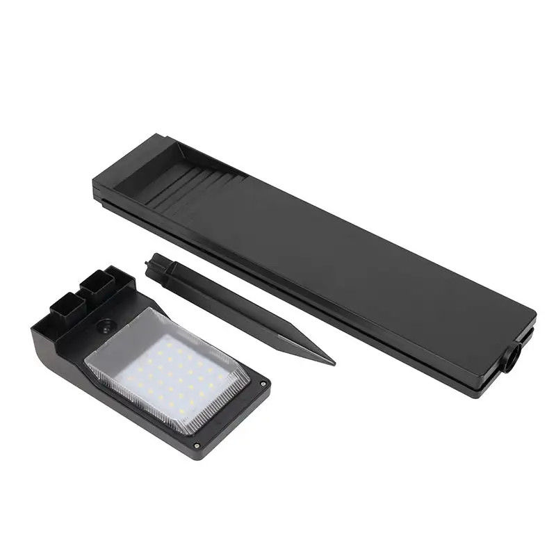 태양광 LED 길거리 조명 램프 L 모양 검은 태양 경로 조명 정원 장식