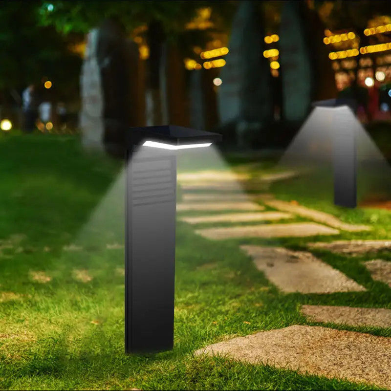 태양광 LED 길거리 조명 램프 L 모양 검은 태양 경로 조명 정원 장식