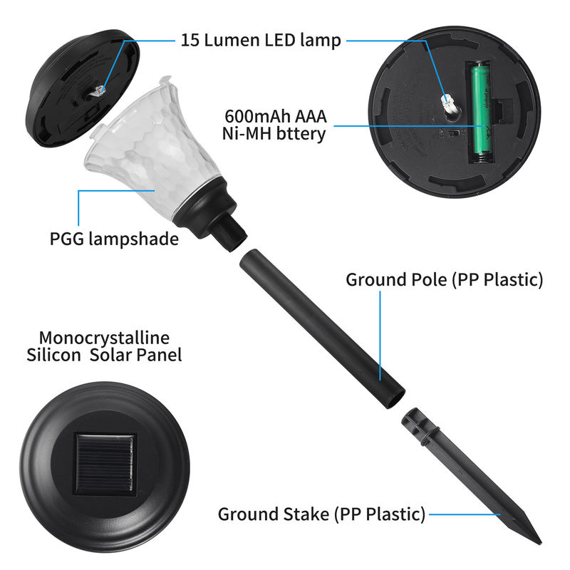 ABS PVC 물질 태양 정원 조명 야외 풍경 잔디 땅 경로 스택 조명