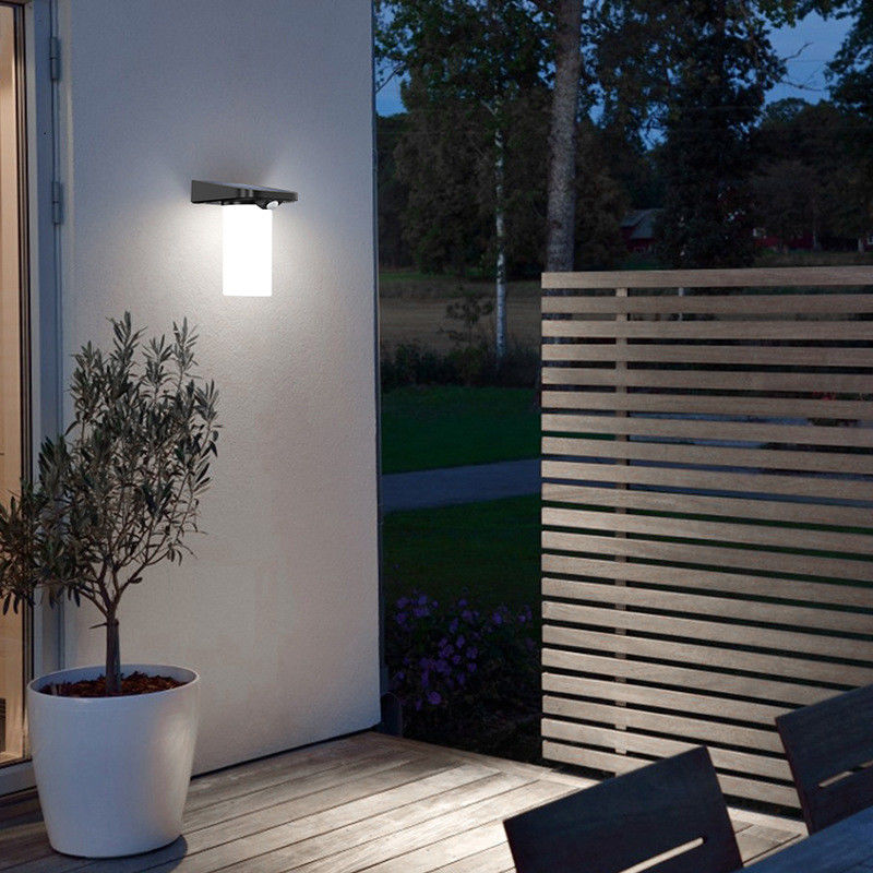 야외 LED 벽등 6w 백색 빛 모션 센서 벽등 발코니 정원 patios 뒷마당