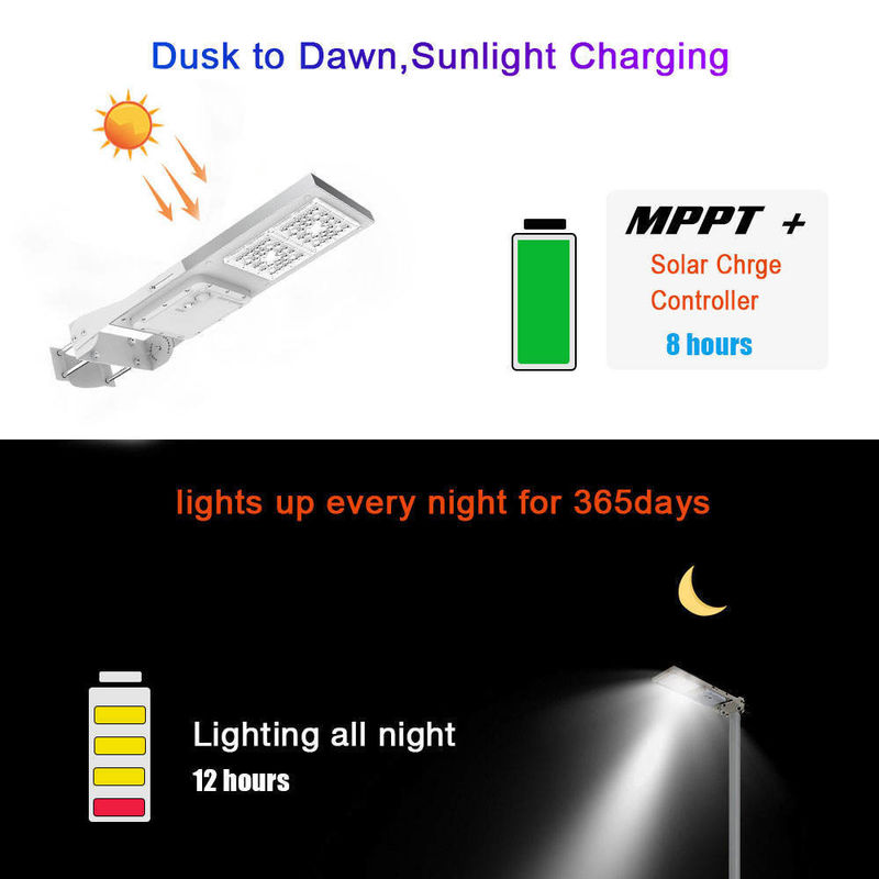 95 Ra 고 뤼멘 태양광 LED 스트리트 라이트 램프 15W 30W All In One 야외 방수
