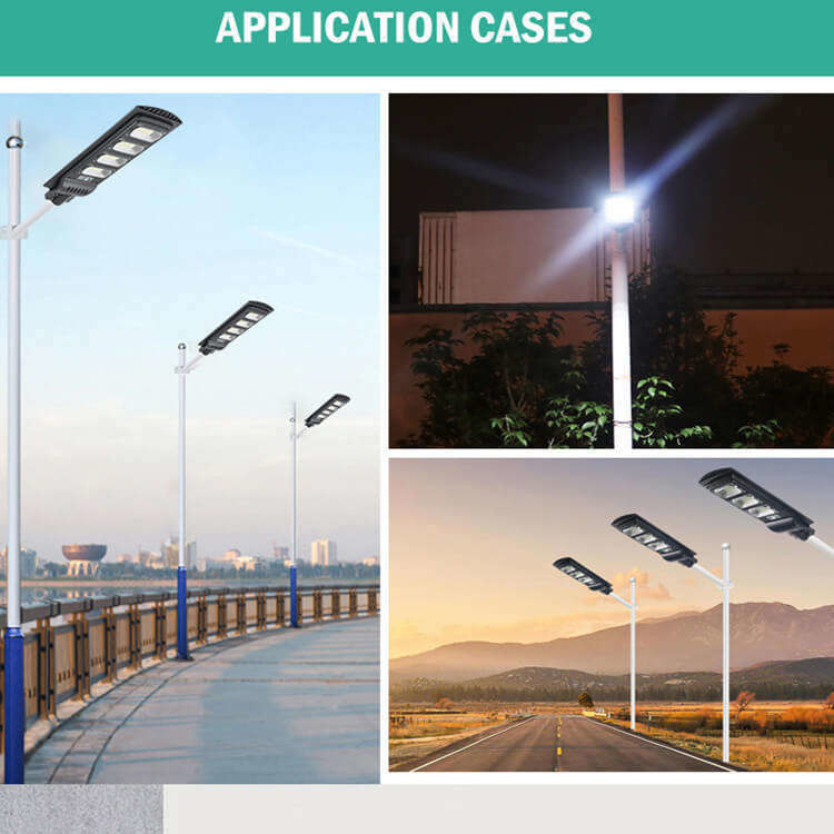 배터리 3.2V/16000MAH 100lm/w 100w 200w 300w 원격 제어 태양광 거리 조명
