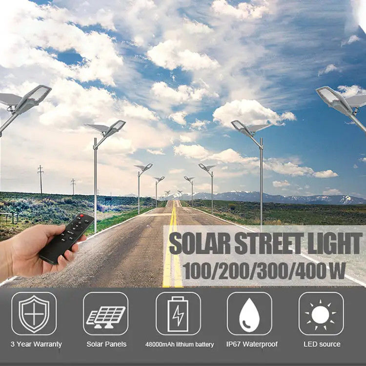 태양광 LED 램퍼 300w 400w 500w 200lm/W Ip66 램퍼 태양광 조명 상업용