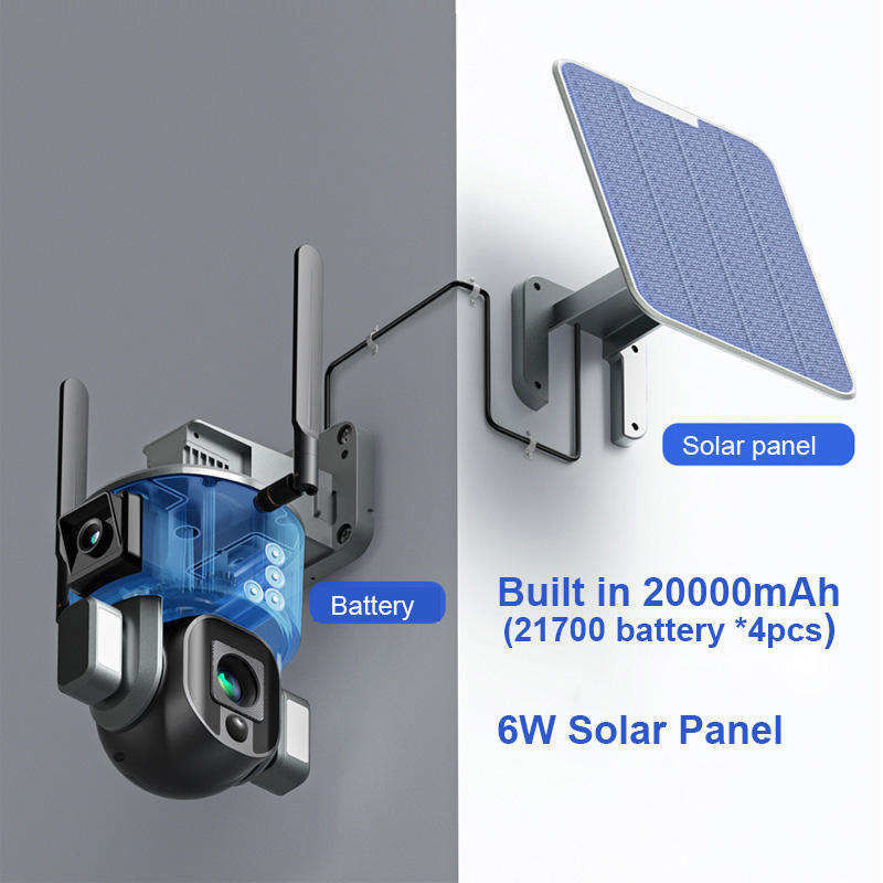 10x 줌 4.0MP 와이파이 돔 CCTV 네트워크 이프시 태양 전지 백업 감시 카메라 4g