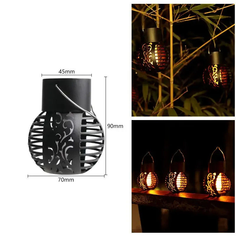 정원 풍경 장식용 LED 태양 조명 금속 철 吊灯 불 램프