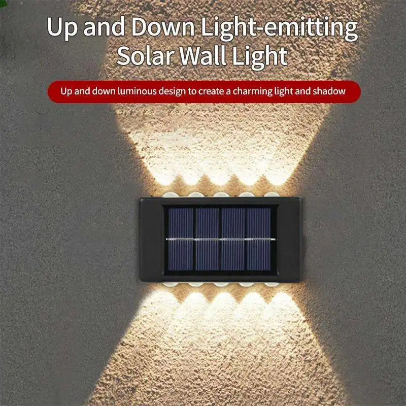 방수 4LED 6LED 위아래 태양 벽 조명
