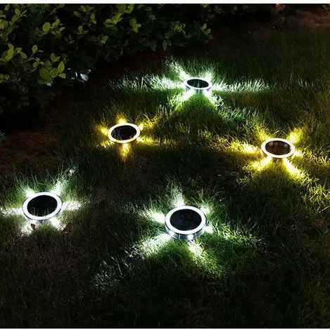 야외 태양계 계단 계단 디크 조명 90lm / w 효율 LED 원형 지상 조명