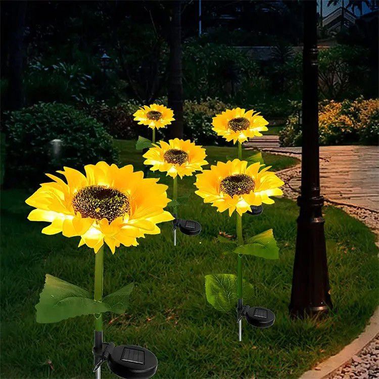 태양광 LED 램프 방수 정원 장식용 햇볕 꽃 등불 뒷마당 Patio 경로